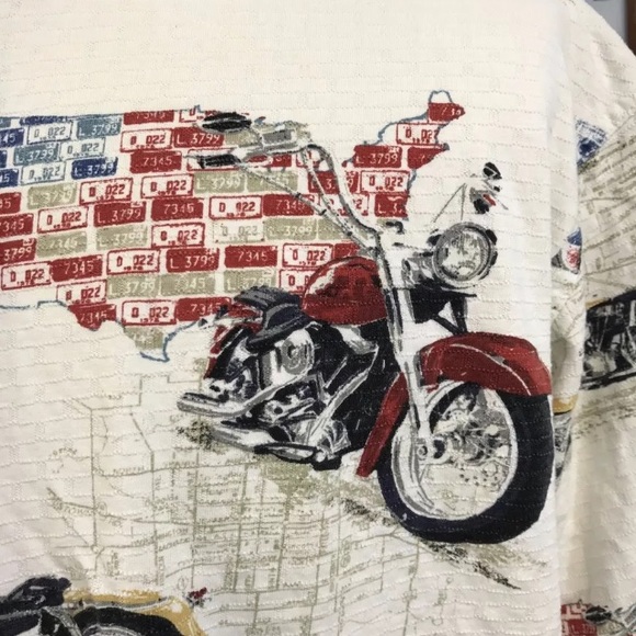 American Summer Polo Shirt Patriotic Motorcycle XL - Picture 4 of 7